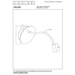 Lucide Wandlamp Jolijn Zwart - LED - Ø 11 cm