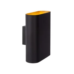 Lucide Wandlamp Ovalis Zwart - 2 x E14 - 20 cm hoog