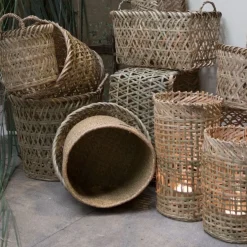 Mand Bamboe Rechthoek Naturel - set 3 stuks