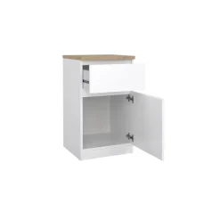 Nachtkastje Luna Hoogglans Wit - 41x71x40 cm
