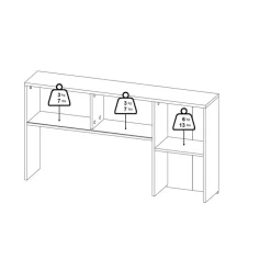 Opzetkast Boston Eiken / Zwart - 123x65x24 cm