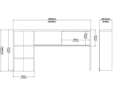 Opzetkast Boston Hoogglans Wit - 149x79x25 cm