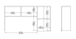 Opzetkast Boston Wit / Eiken - 123x65x24 cm