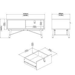 Salontafel Denver Eiken - 102x48 cm