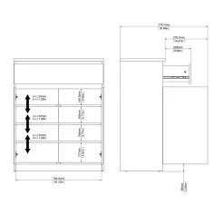 Schoenenkast Luna Eiken - 81x101x40 cm