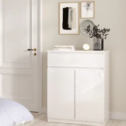 Schoenenkast Luna Hoogglans Wit - 81x101x40 cm