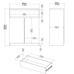 Schoenenkast Luna Hoogglans Wit - 81x101x40 cm