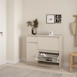Schoenenkast Luna Taupe - 109x92x32 cm