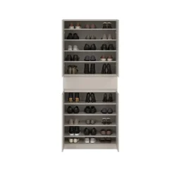 Schoenenkast Luna Taupe - 81x192x40 cm