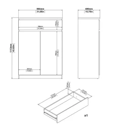 Schoenenkast Luna Wit - 81x112x40 cm