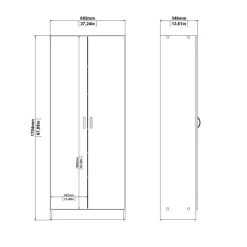 Schoenenkast Miami Zwart - 69x170x35 cm