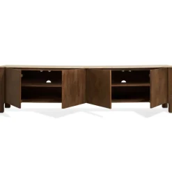 TV-Meubel Liam Bruin / Marmer - 210x55x40 cm