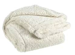 Unique Living Plaid Teddy Ivoor - 150x200 cm