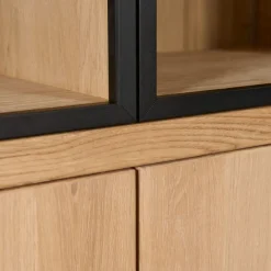 Vitrinekast Chester Naturel - 105x214x40 cm
