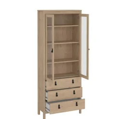 Vitrinekast Dallas Eiken - 79x199x33 cm