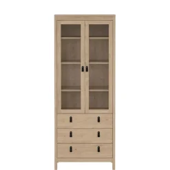 Vitrinekast Dallas Eiken - 79x199x33 cm