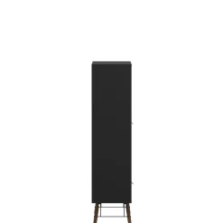 Vitrinekast Denver Zwart / Walnoot - 102x162x40 cm