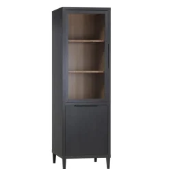 Vitrinekast Zwanenburg Zwart - 67x212x48 cm
