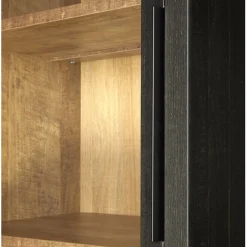 Vitrinekast Zwanenburg Zwart - 67x212x48 cm