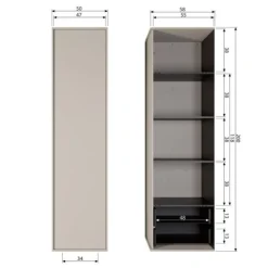 vtwonen Kast Daily Greige - 50x200x58 cm
