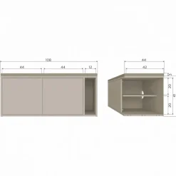 vtwonen Kistbank Settle Down Dust - 108x50x44 cm