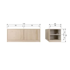 vtwonen Onderkast Modulair Naturel - 110x44x40 cm