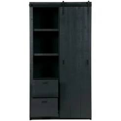 vtwonen Wandkast Barn Zwart - 122x230x37 cm
