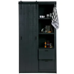 vtwonen Wandkast Barn Zwart - 122x230x37 cm