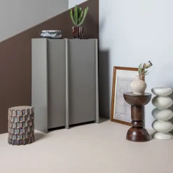 WOOOD Bijzettafel Axu Grijsblauw - Ø 35 cm