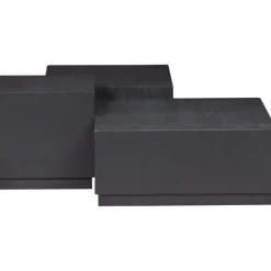 WOOOD Bijzettafel Pim Zwart - set 3 stuks
