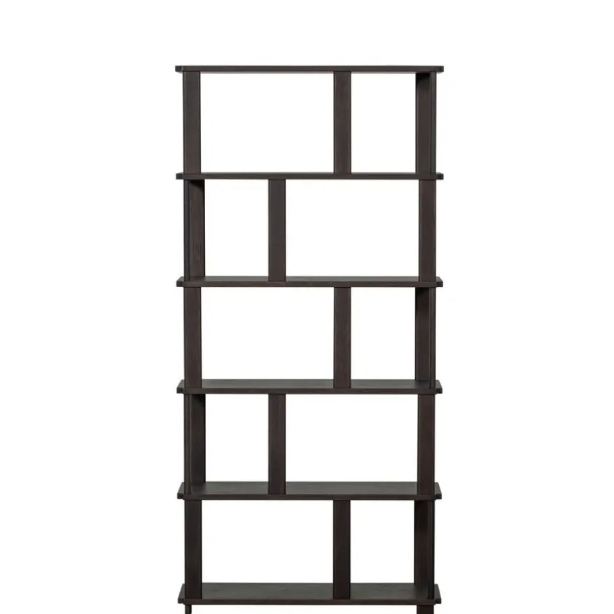 WOOOD Boekenkast Riss Donkerbruin - 90x186x30 cm