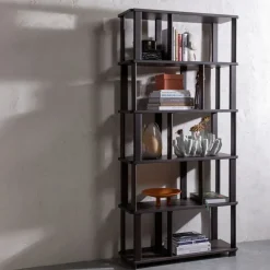WOOOD Boekenkast Riss Donkerbruin - 90x186x30 cm