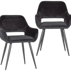 WOOOD Eetkamerstoel Jelle Zwart - set 2 stuks