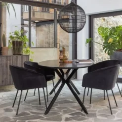 WOOOD Eettafel Bruno Zwart - 220x100 cm