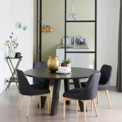WOOOD Eettafel Rhonda Zwart - Ø 150 cm