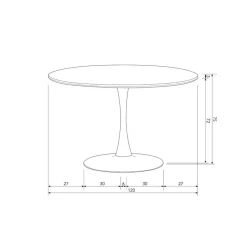 WOOOD Eettafel Sammy Zwart - Ø 120 cm