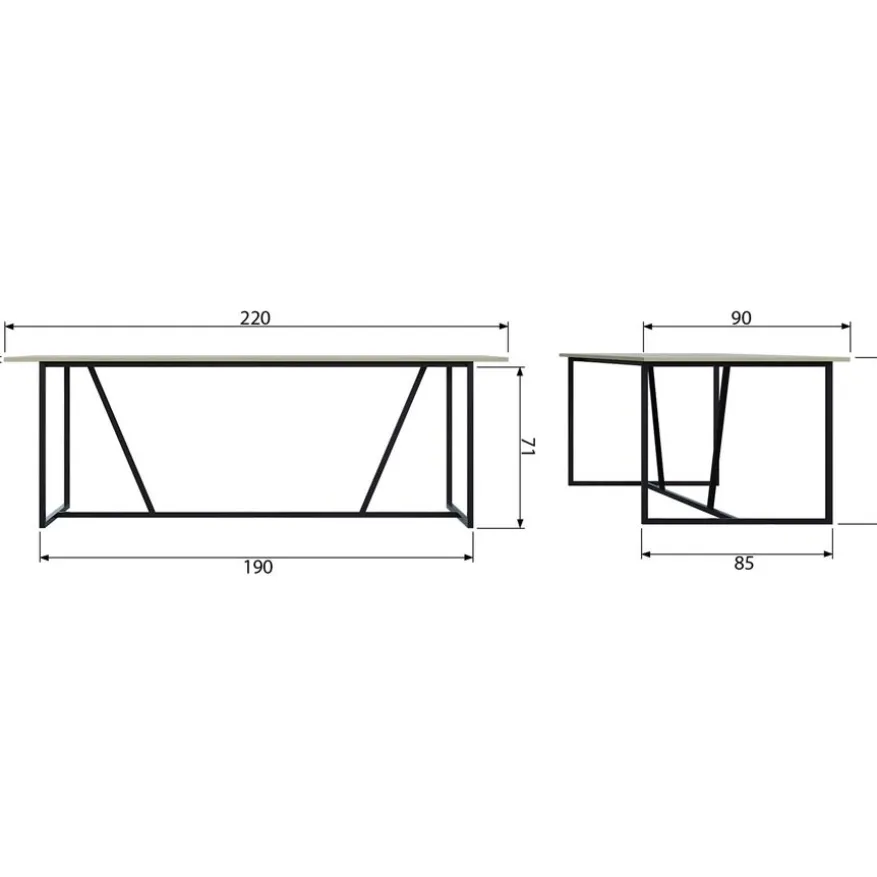 WOOOD Eettafel Silas Dust - 220x90 cm