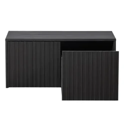 WOOOD Kistbank New Gravure Zwart - 88x50x40 cm