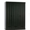 WOOOD Kledingkast Connect Zwart - 140x195x53 cm