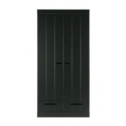 WOOOD Kledingkast Connect Zwart - 94x195x53 cm