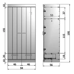 WOOOD Kledingkast Connect Wit - 94x195x53 cm