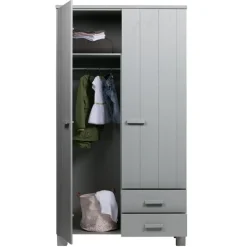 WOOOD Kledingkast Dennis Grijs - 111x202x55 cm