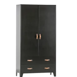 WOOOD Kledingkast Dian Zwart - 94x180x40 cm