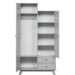 WOOOD Kledingkast Lily Grijs - 98x190x41 cm