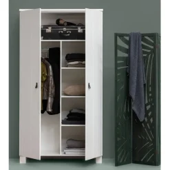 WOOOD Kledingkast Ties Wit - 111x202x55 cm