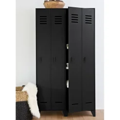WOOOD Lockerkast Stijn Zwart - 103x187x40 cm