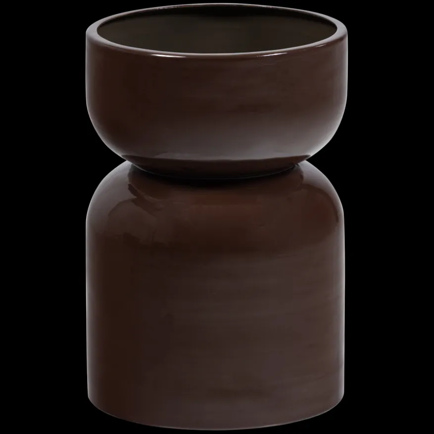 WOOOD Plantentafel / Pot Toval Paars / Bruin - 28x40x28 cm