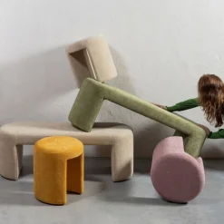 WOOOD Poef Charlie Roze - Ø 45 cm