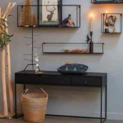 WOOOD Sidetable Silas Zwart - 140x74x40 cm
