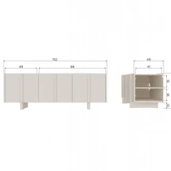 WOOOD TV-meubel Basu Dust - 152x53x46 cm